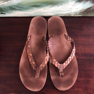 Rainbow Braided Flip Flops